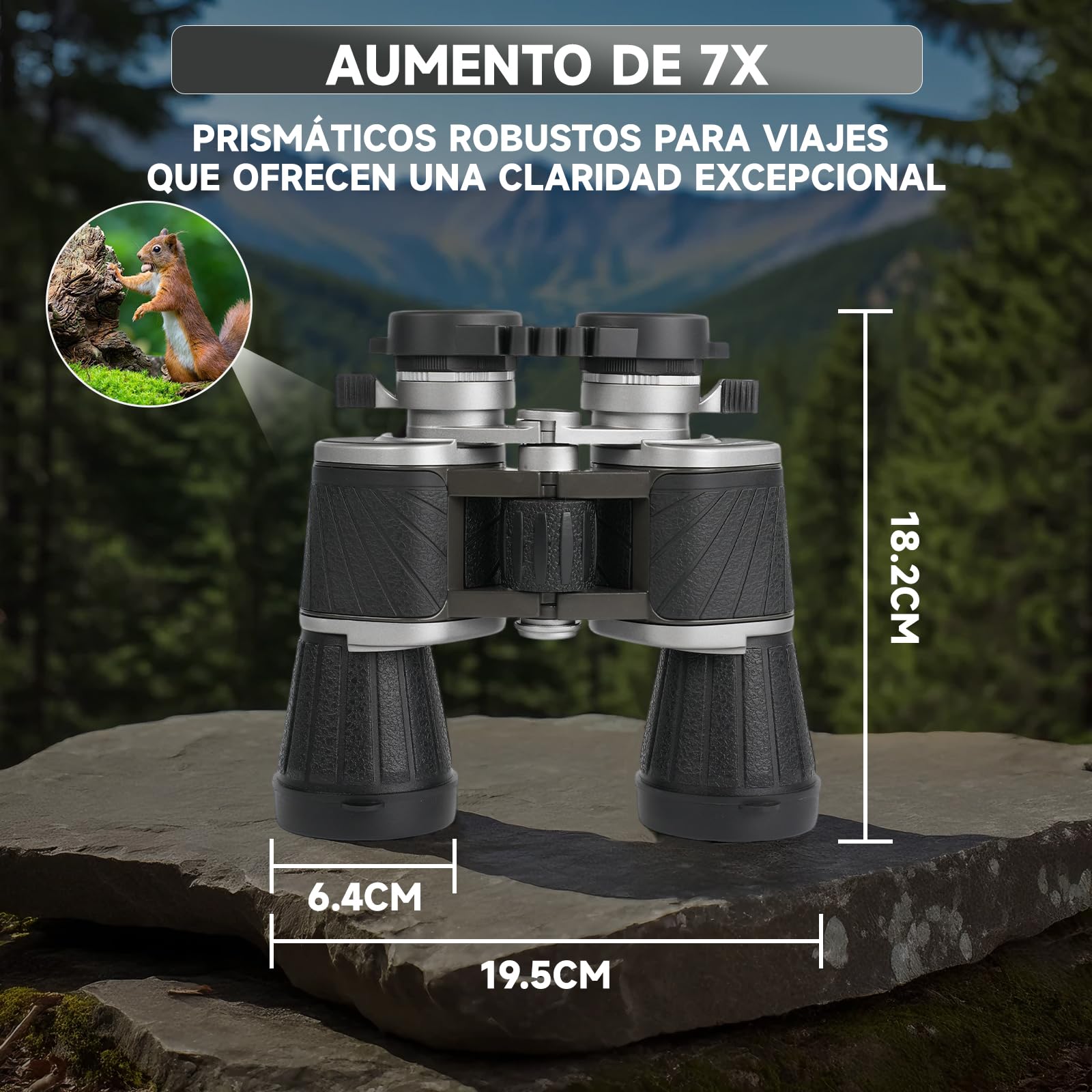 Binoculares 7x50 Profesionales - Visión Nocturna y Poca Luz, Prismas PORRO BK-7, Lentes Multicapa - para Observación de Aves, Astronomía, Senderismo y Deportes