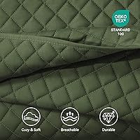 Vista 7 de SunStyle Home Juego de edredón tamaño individual, color verde oliva, ligero, suave y reversible para todas las estaciones, juego de ropa de cama