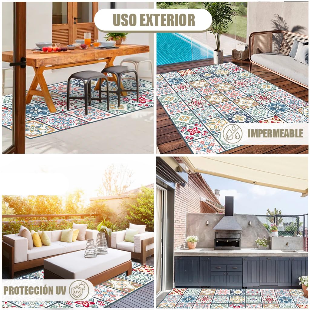 Alfombras Vinilicas para el Hogar 200 x 80 - Alfombra Vinilica Cocina Resistente y Antitropiezos - Alfombra Cocina Lavable Antideslizante para Interior/Exterior - Alfombras de Vinilo Esponjosas