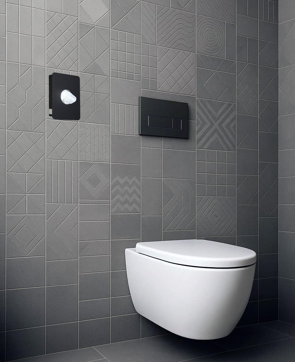 Hygienebeutelspender Schwarz matt – Eleganter Damenhygiene Spender für WC und Bad Hygienebeutel Halter zur Wandmontage Stilvoll Hygienisch Rostfrei und Pflegeleicht (Schwarz)