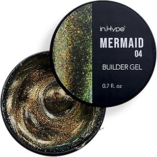 In.Hype Hard Builder Gel for Nail Overlays, Extensions, and Strengthening, Mermaid Chameleon with Sparkling Shimmer #4