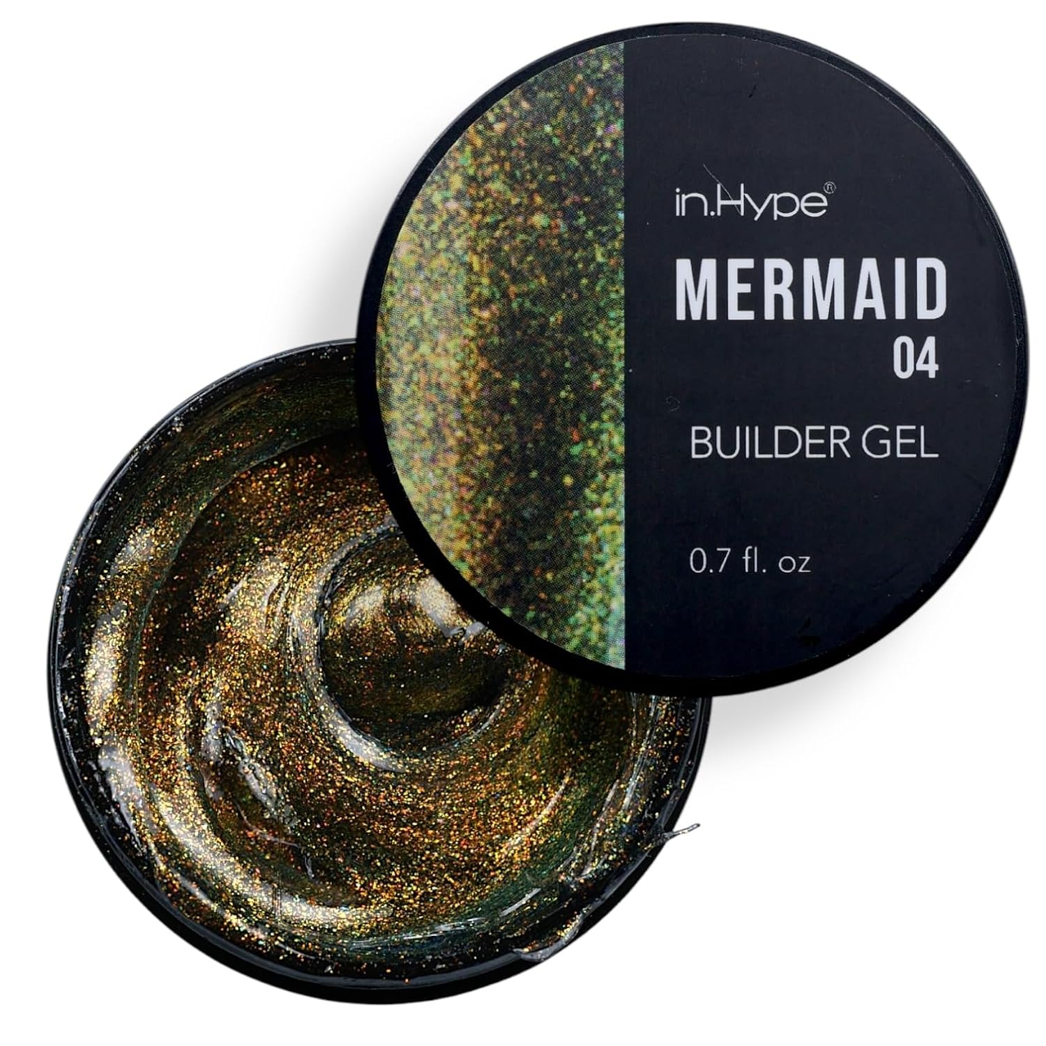 In.Hype Hard Builder Gel for Nail Overlays, Extensions, and Strengthening, Mermaid Chameleon with Sparkling Shimmer #4
