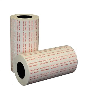 MoTEX 5500 Pricing sticker labels (Best Before/Meilleur Avant - Red) with ink roller - Required Date labelling and Expiration labels for products and Perishable Goods