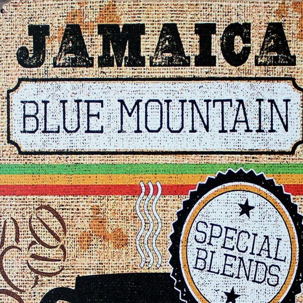 Jamaica Blue Mountain Tin Coffee Plaque Vintage Metal Sign for Beverage Party Drink Wall Decoration Lj5-6 20X30Cm A1: B, 20X30Cm