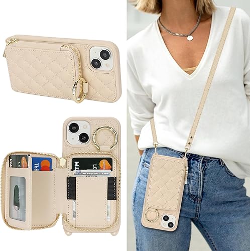 Miniatura 43 de Funda Cartera Bandolera para iPhone 11, Cuero PU Cremallera Bolso Cartera Funda Plegable con Tapa, Funda Folio con Soporte con Ranuras para Tarjetas