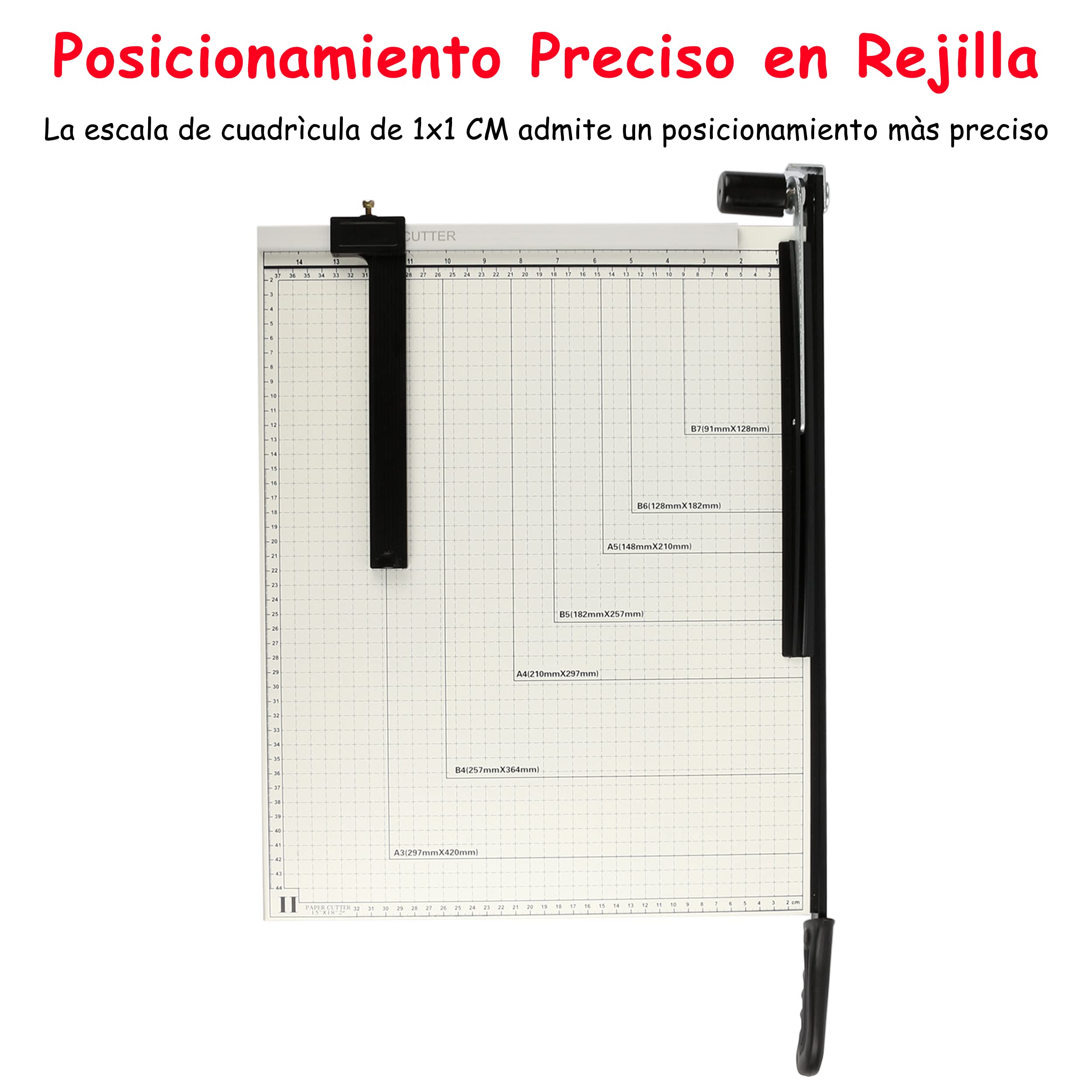 Guillotina de Papel A3 Base de Metal Cortador de Papel 12 hojas de Capacidad Profesional para Papelería Fotográfica Oficina