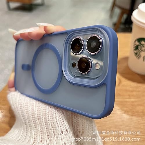 Miniatura 7 de Funda magnética para iPhone 13 Pro Max, delgada, translúcida, parte trasera mate, antihuellas, antiarañazos, aleación de aluminio, funda para