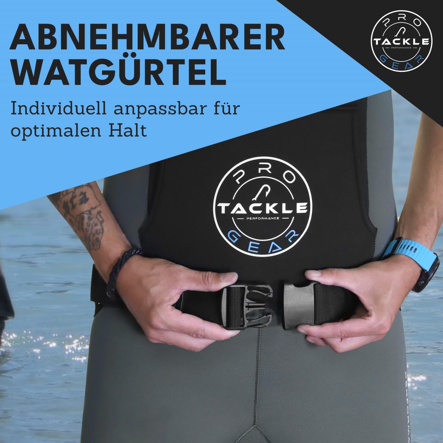 Pro Tackle Neopren Wathose - Water Strider II Stocking Foot, 4mm Neopren, Wasserdichte Anglerhose, Verstellbare Schultergurte, Brusttaschen - Perfekt für Angeln und Outdoor