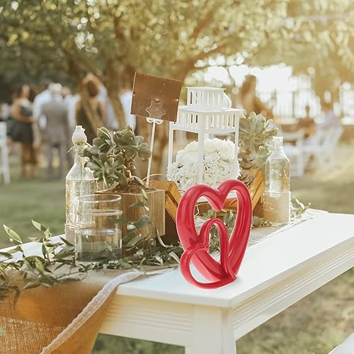 Miniatura 9 de Figura de corazón rojo, estatua de corazón, escultura de corazón, centro de mesa, decoración de fiesta para estante de escritorio, hogar, oficina,