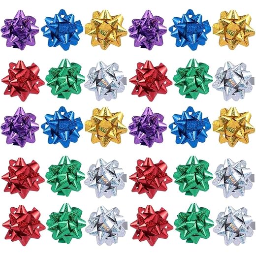 50 Colorful Metallic Gift Bows