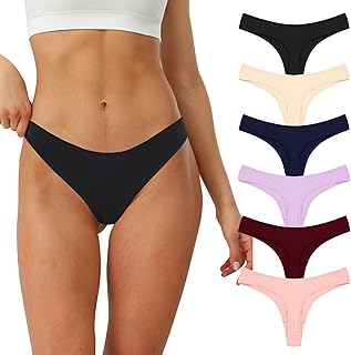 Lakpoau String Thong Women's Cotton String Women's Thong Underwear Women Strings Set Underpants Sexy Briefs Panty Thong Underwear Women Panties Pack of 6 S-XL