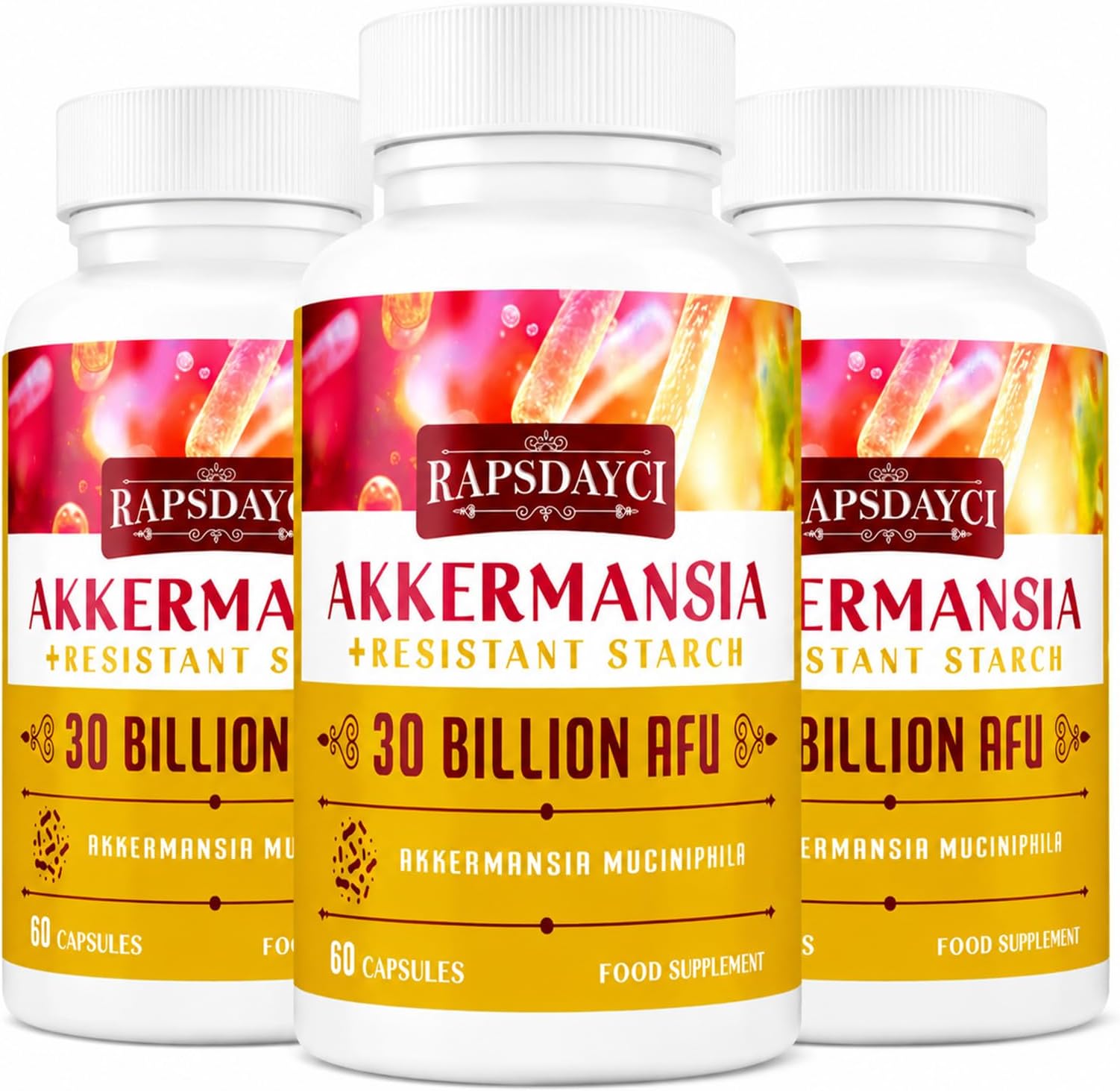 30 Billion AFU Live Akkermansia Muciniphila | Bacterial Culture Supplement | 60 Capsules | Women & Men