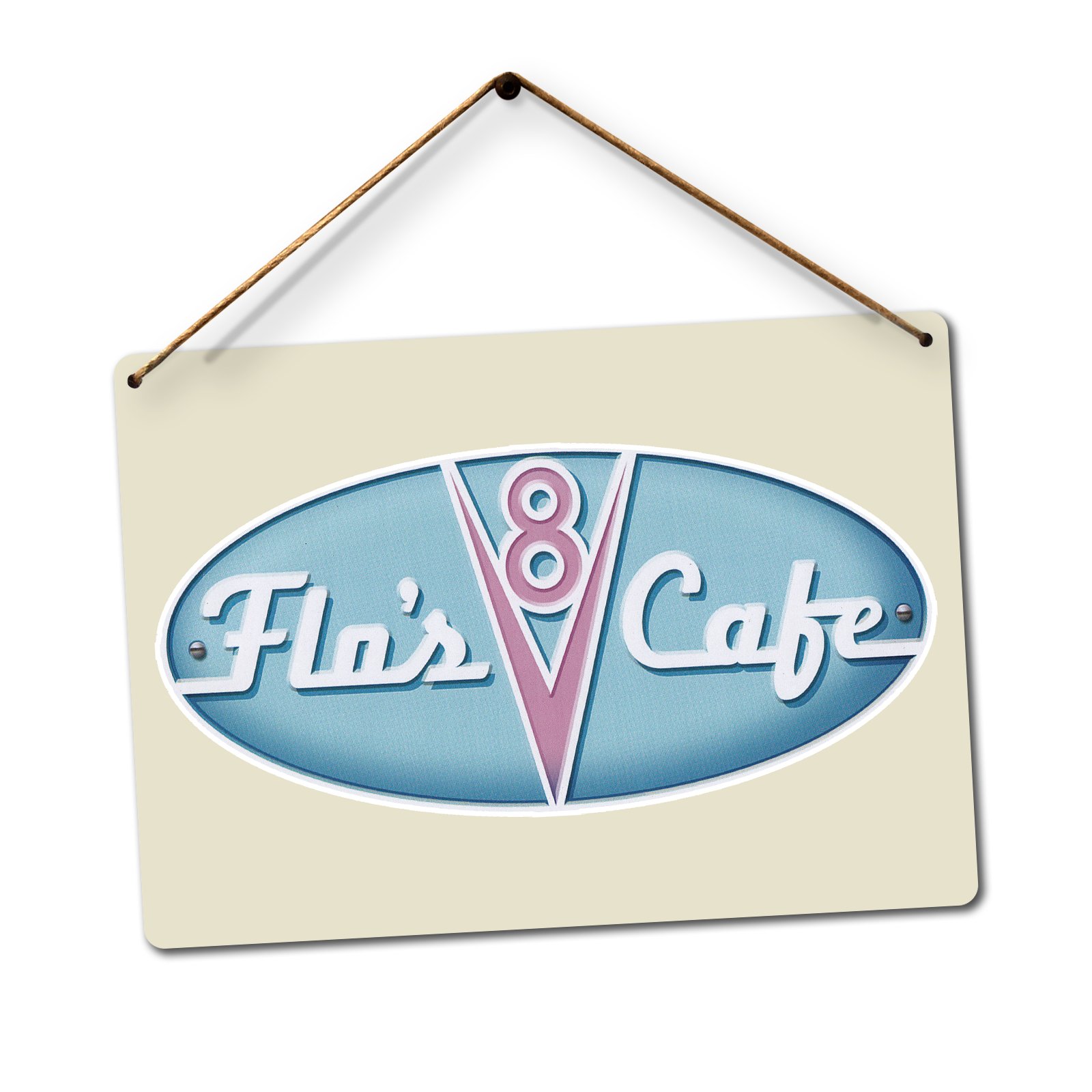 WTF | Flo's Cafe | Twine - Metal Wall Sign Plaque Art Inspirational