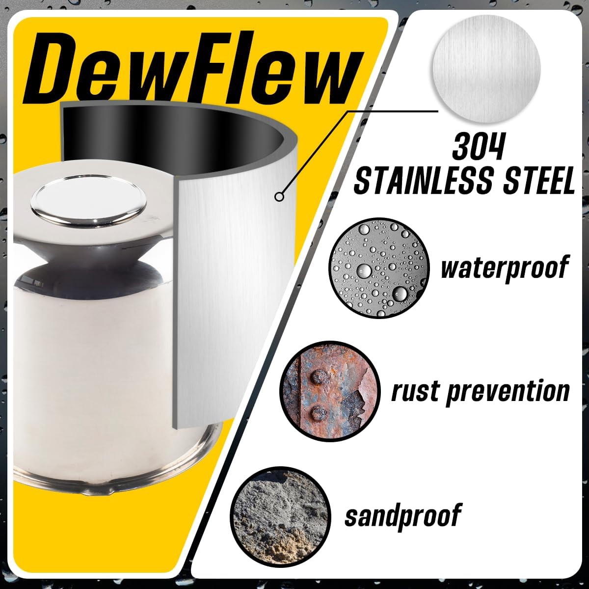 5.15 Inch Stainless Trailer Wheel Center Cap Kit - 4 Chrome Push Through Center Caps with 4 Replacement Open End Plus Plug Center Caps for Truck SUV Rv