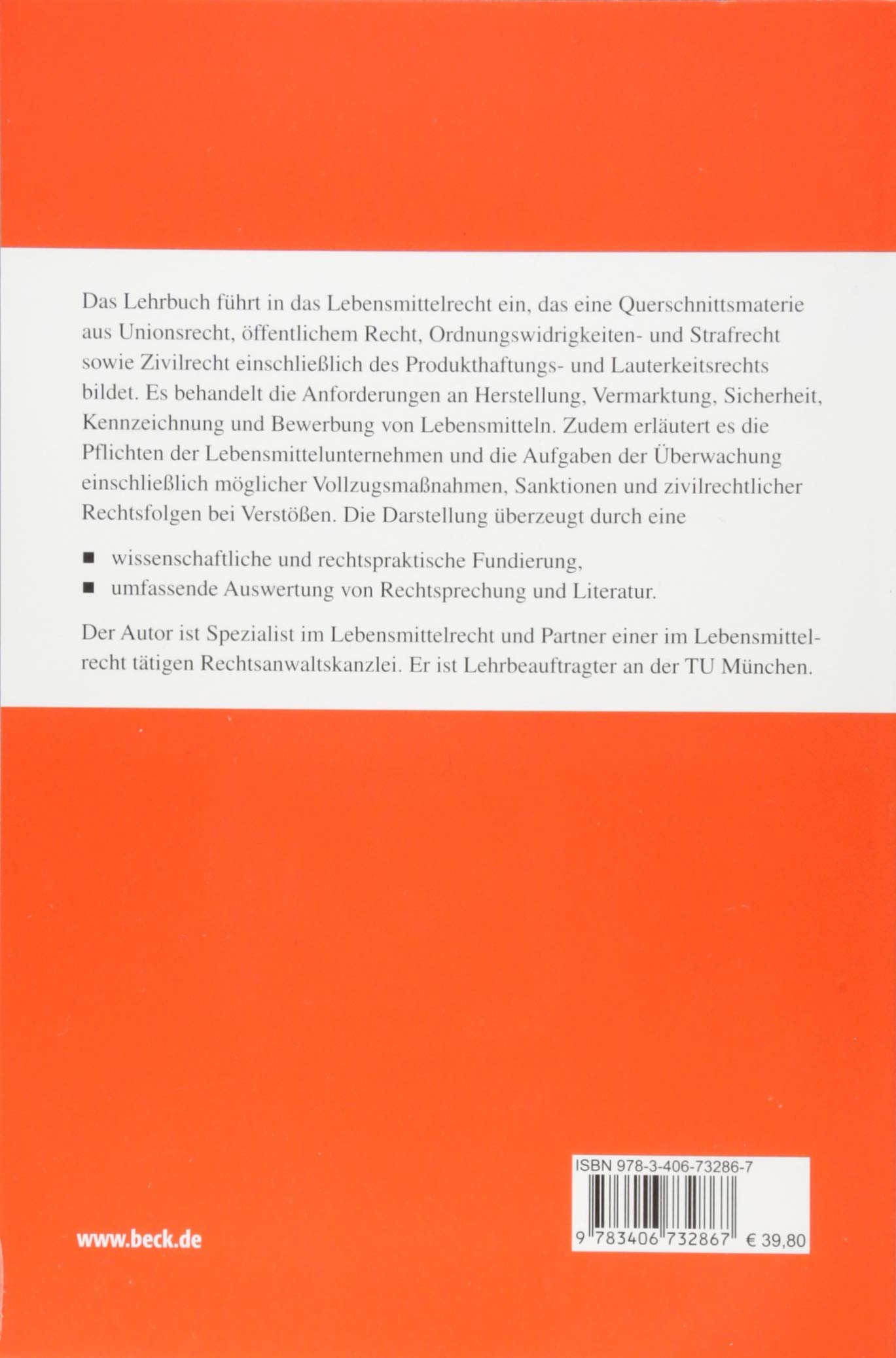 Lebensmittelrecht (Studium und Praxis)