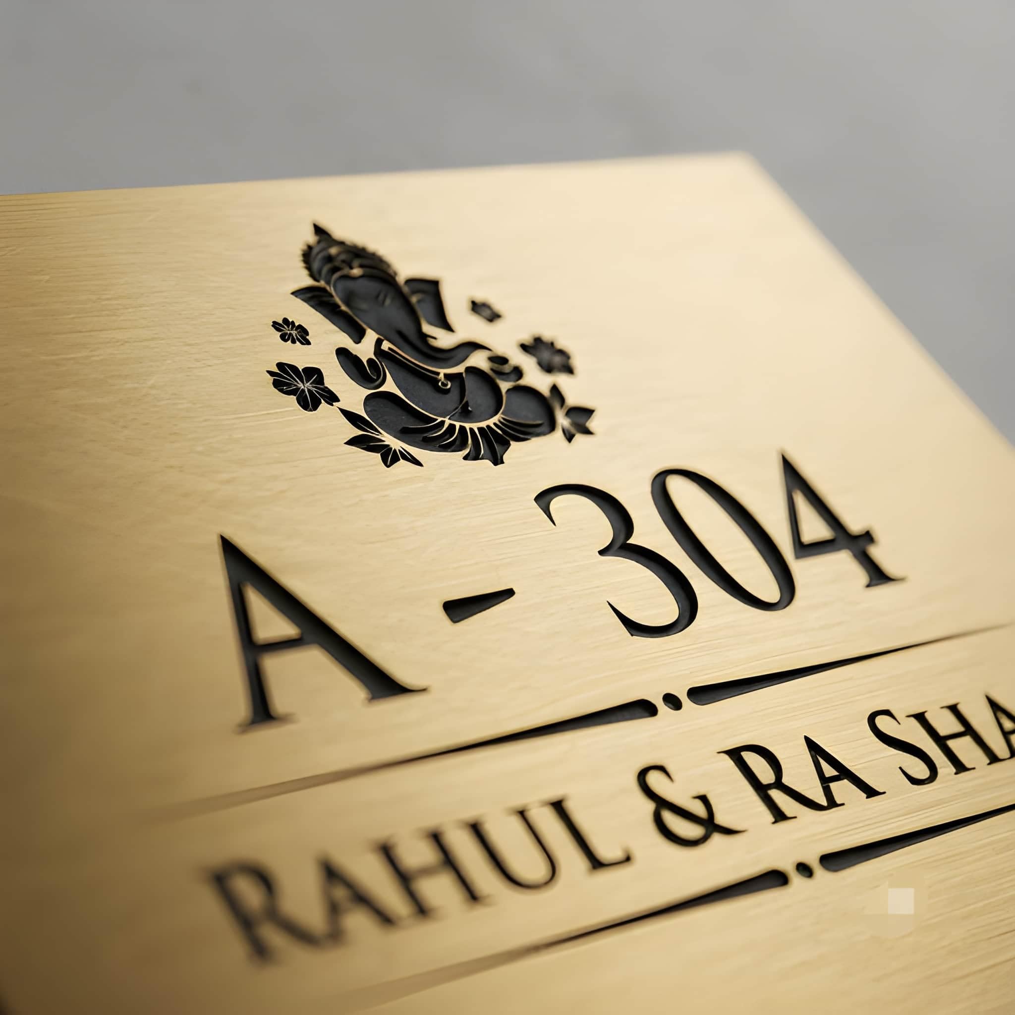 Name Plate for Outdoor Home/Office, Large Size, Self Adhesive Door Name Plate, (Choose Your Own Logo, Om, Swastik, Ganesha and many more, Personalised Name board, (12x8 inches). — Amazon image 4