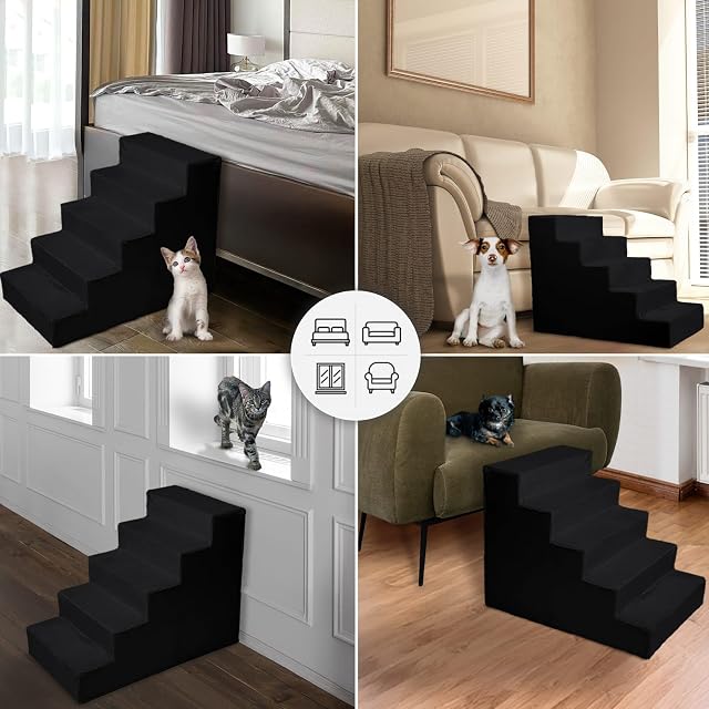 Foto 3 de 5 de MG Design Escalera para Mascotas de Negro - 5 peldaños