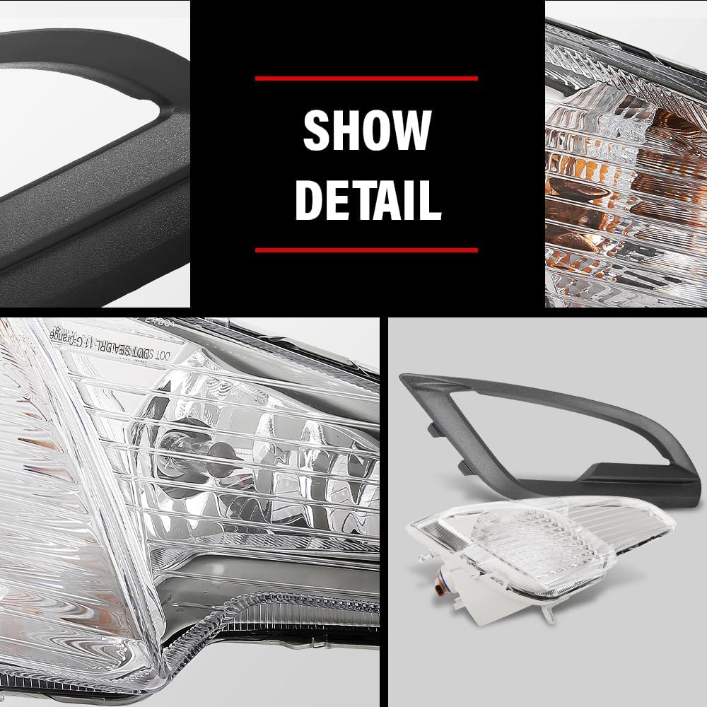 Pair Front Fog Lights & Fog Lamp Cover Bezel Set 4PCS, Fit Ford EcoSport 2018-2022, GN1Z15266AA, GN1Z15266AB