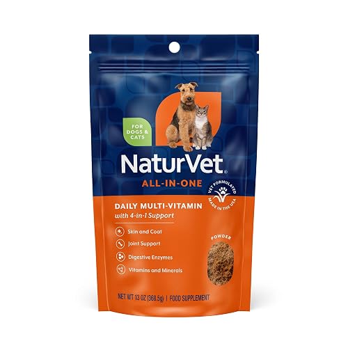 NaturVet ALL-IN-ONE Powder Dog & Cat Multi-Vitamin Supplement 384 ml (60 Days)
