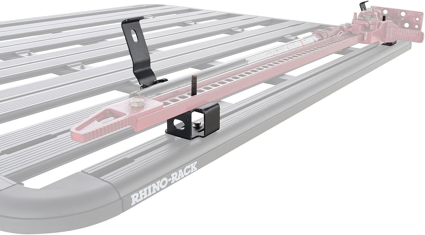 Rhino-Rack Hi-Lift Jack Mount Brackets, Top Mount, Carry Your Farm Jack/Hi Lift Jack on Your Pioneer Platform, Strong Powder Coated Steel, 2 Brackets (43219)