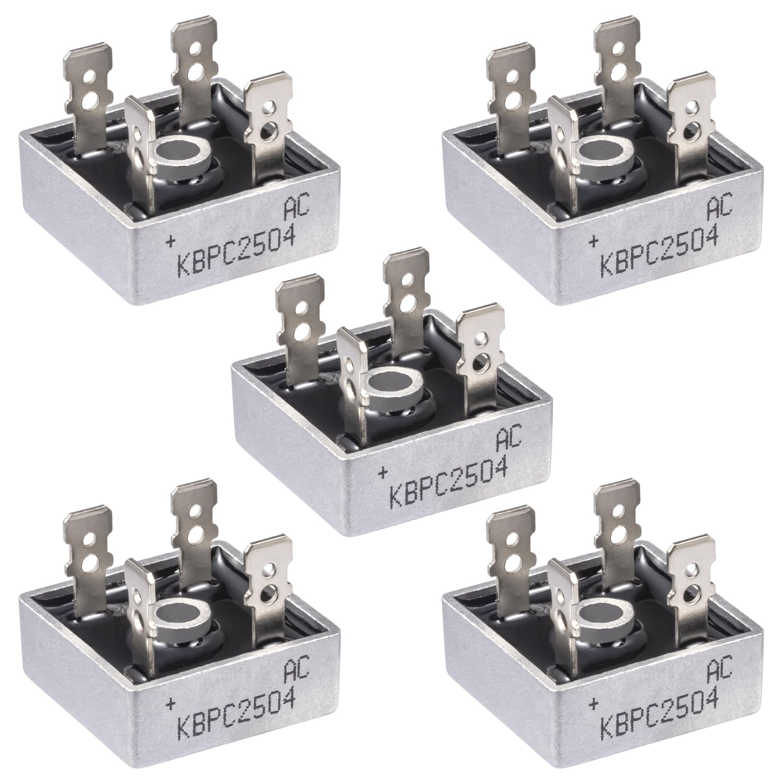ALLECIN KBPC2504 Bridge Rectifier Diode 25A 400V KBPC 2504 Electronic Silicon Mini Rectofier Diodes Ac to Dc 25 Amp 400 Volt (Pack of 5Pcs)