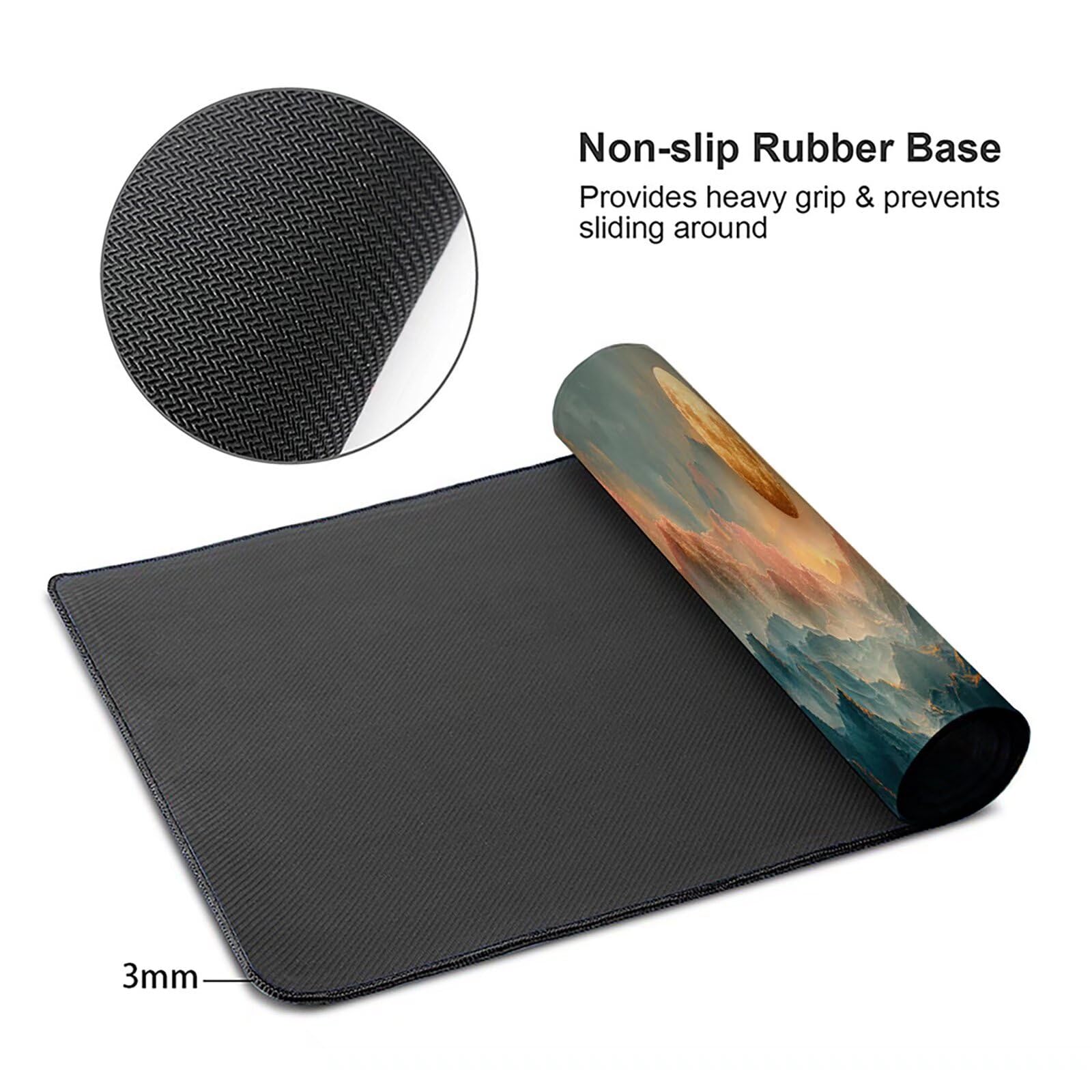 Tappetino Mouse Rosa, Luna Gaming Tappetino Mouse XXL 1200x600x3mm, Tappetino Scrivania Impermeabile e Antiscivolo, Migliora Precisione e Velocità Mouse Pad, per Accessori Gaming, Regalo 6-K-T