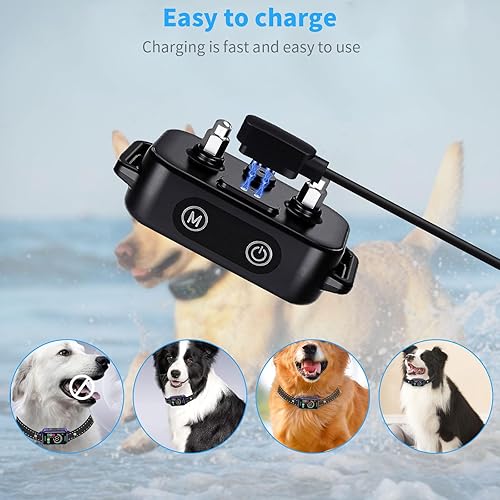 Miniatura 2 de MEROM Cargador de collar de perro compatible con DINJOO, cable de carga magnético para collar de choque de perro, negro, 1.9 pies