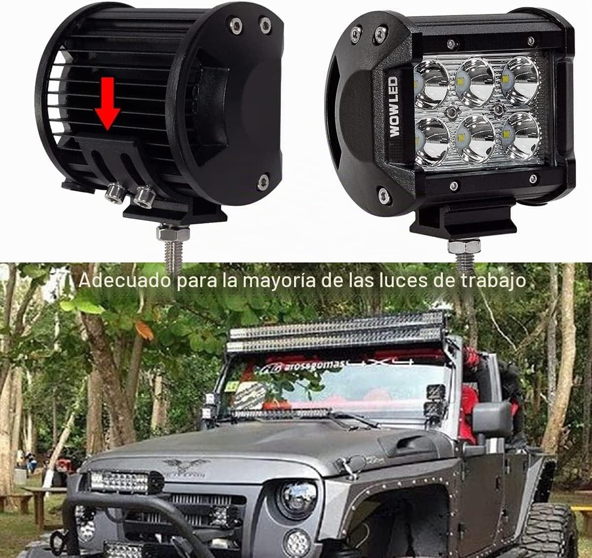 Soportes de montaje para barras de luces de trabajo LED, paquete de 2 Soportes de montaje Deslizamiento ajustables universales para barra de luces de trabajo Offroad Lámpara 4 x 4 ATV UTE 4WD