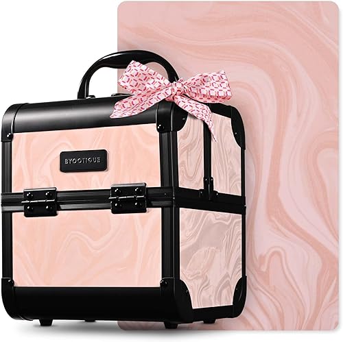 Vista 68 de BYOOTIQUE Cosmetology - Estuche rodante para almacenamiento de uñas, carrito de almacenamiento para maquillaje, maleta de peluquería de viaje