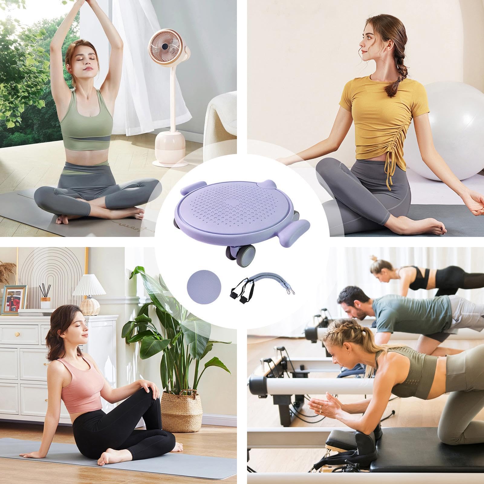 Pilates-Gleitscheiben Leiser Disc-Trainer mit Rädern für Core-Training