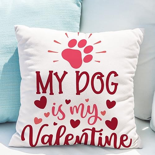 Miniatura 5 de My Dog is My Valentine - Funda de cojín para el día de San Valentín con citas dulces 14 de febrero para el día de San Valentín funda de almohada