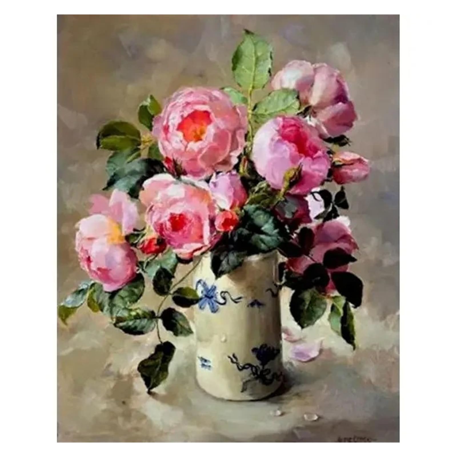 Xenite I Wall Art Canvas Prints Pink Peony Flowers Paintings Posters Pot Culture Plants Posters And Prints Nordic Pastoral Canvas Wall Art Decor Picture Room(,50X70cm)