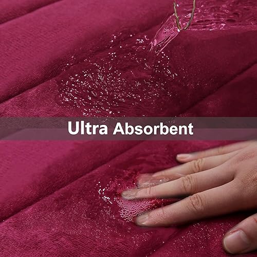 Miniatura 5 de Tapetes de baño de espuma viscoelástica suaves, antideslizantes y absorbentes, con forro trasero de goma, tapete largo para suelo de cocino y baño,