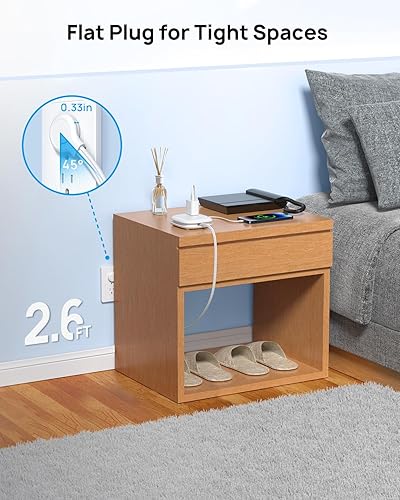 Miniatura 9 de Regleta de alimentación de viaje con PD 20 W USB C, cable de extensión TROND con 3 tomas de corriente ampliamente espaciadas y USB C de carga