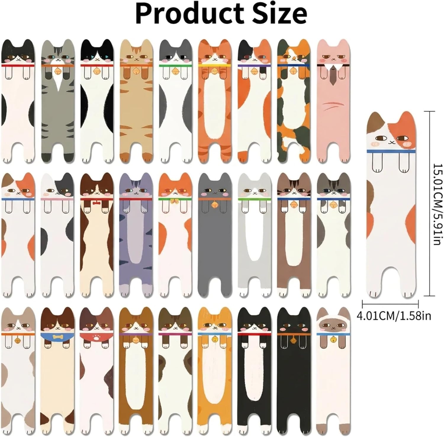 Cute Bookmarks Bulk Gifts - 90pcs Cats Animals Paper Bookmark image 3