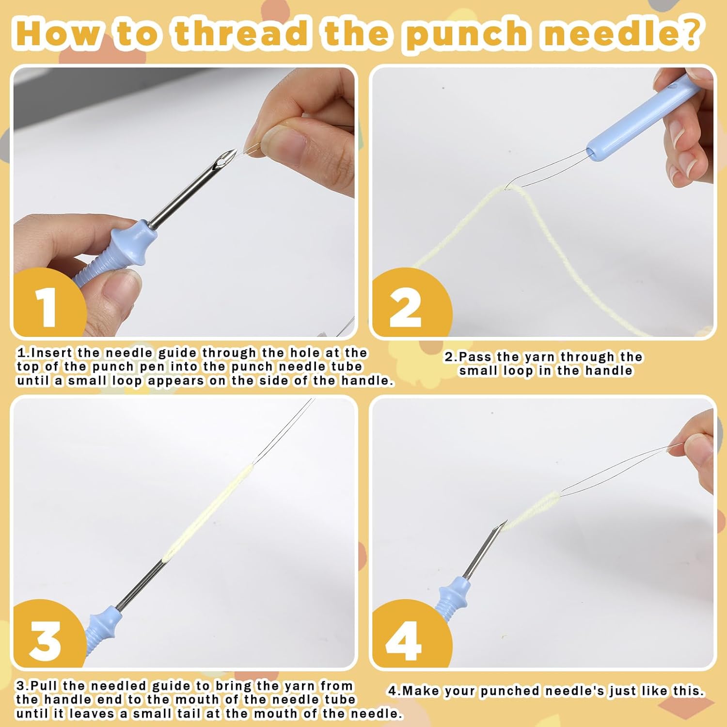 Punch Needle Kits for Beginners Adults Complete Embroidery Tote Bag Set with Flower Pattern Punch Needle Tote Bag Set with Instruction Yarns Tools DIY Embroidery Starter Kit for Easy Craft Gifts