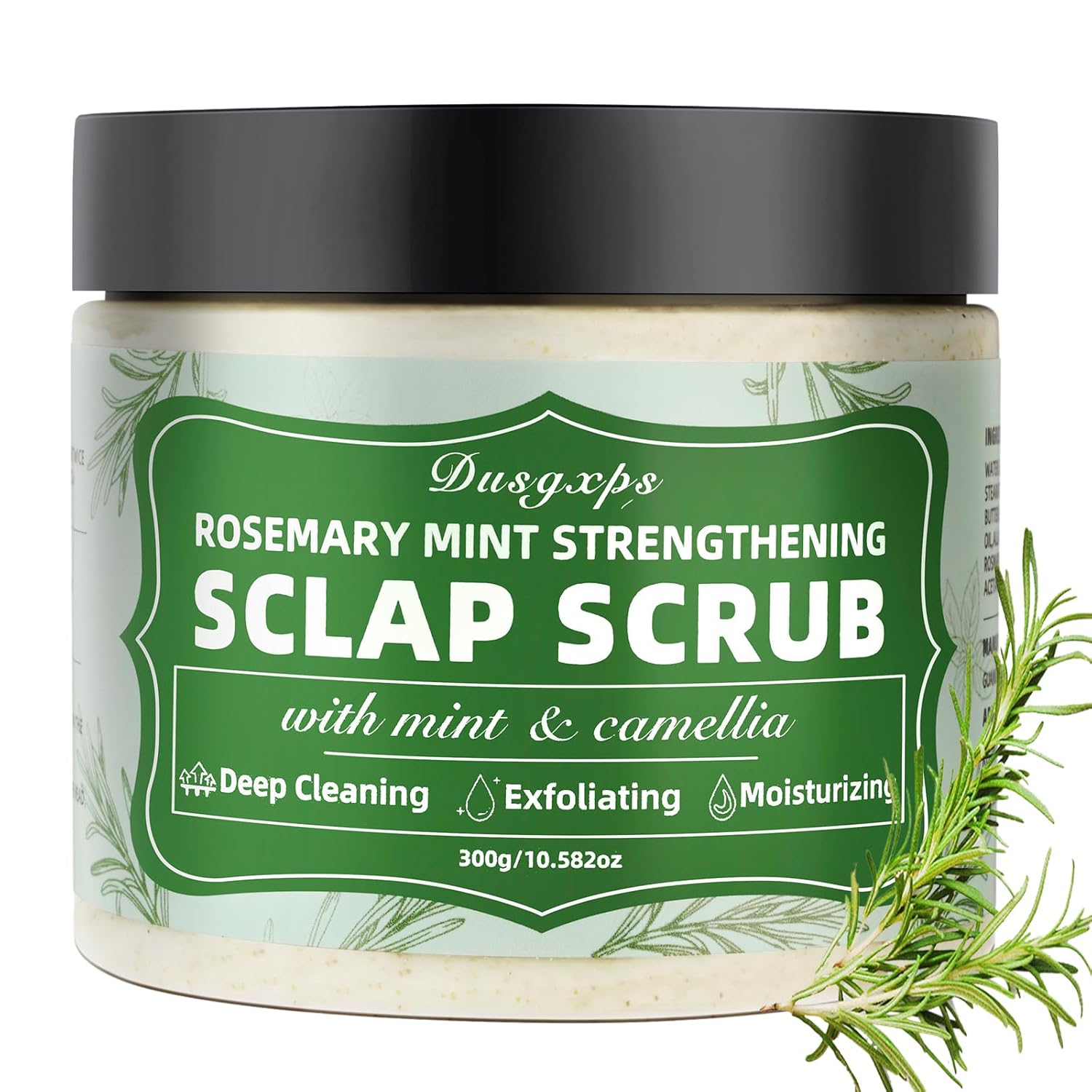 Rosemary Mint Scalp Scrub 300g – Scalp Exfoliator for Dryness & Dandruff Relief, Deep Cleansing Hair Scrub for All Hair Types, Oil Control & Nourishing Scalp Treatment