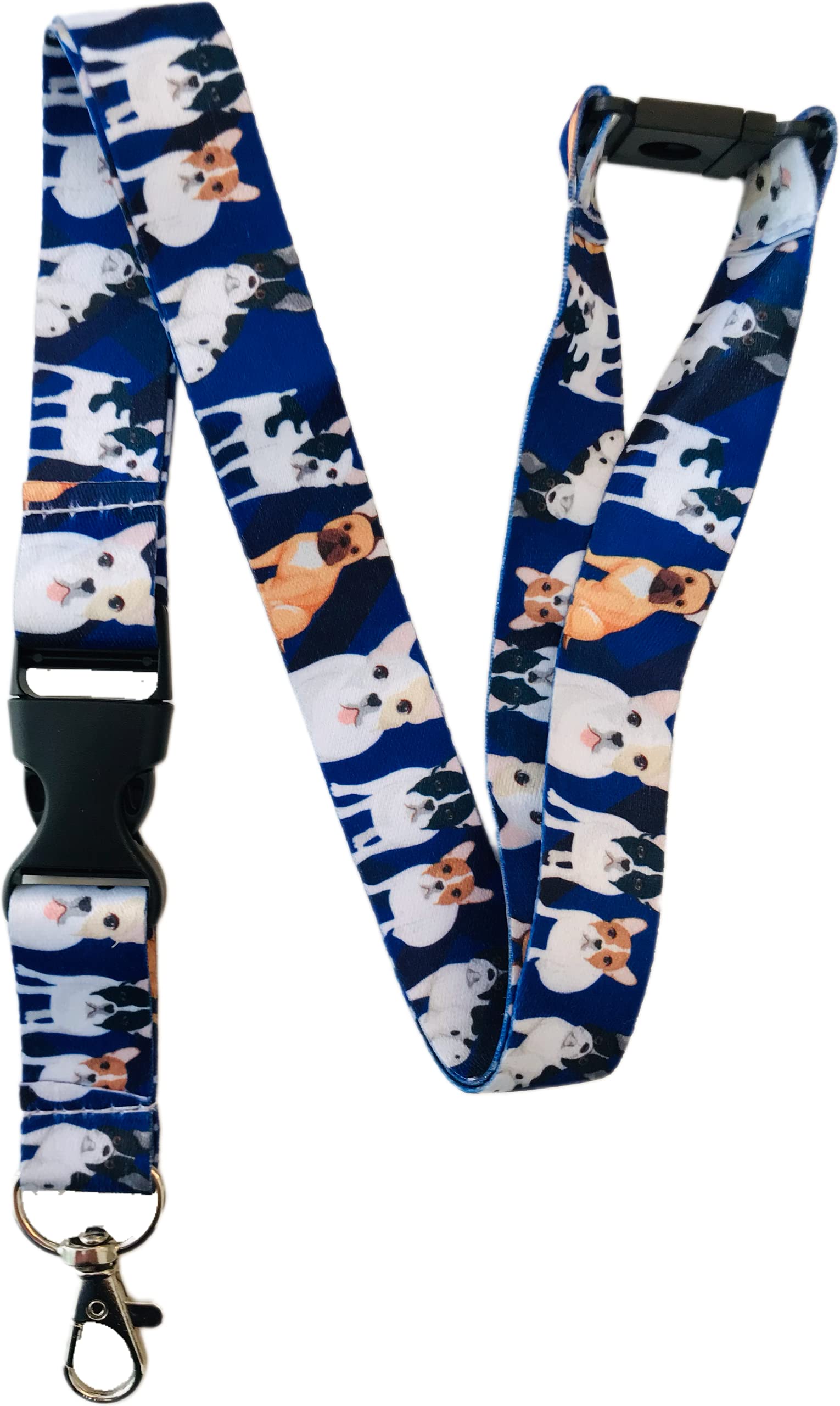 PAC Supplies Global Dog Lanyard With Safety Breakaway and detachable Clip (French Bulldog)