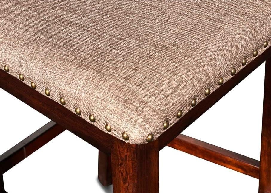 Miniatura 4 de Liveasy Furniture Taburetes de bar de altura de mostrador con asiento de clavo para comedor, sillas de pub, juego de 2