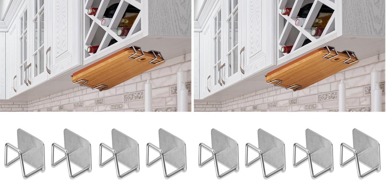 Aogigigio Under Cabinet Cutting Board Holder - Cutting Board Holder Rack Storage Stainless Steel Under Shelf Counter Chopping Board