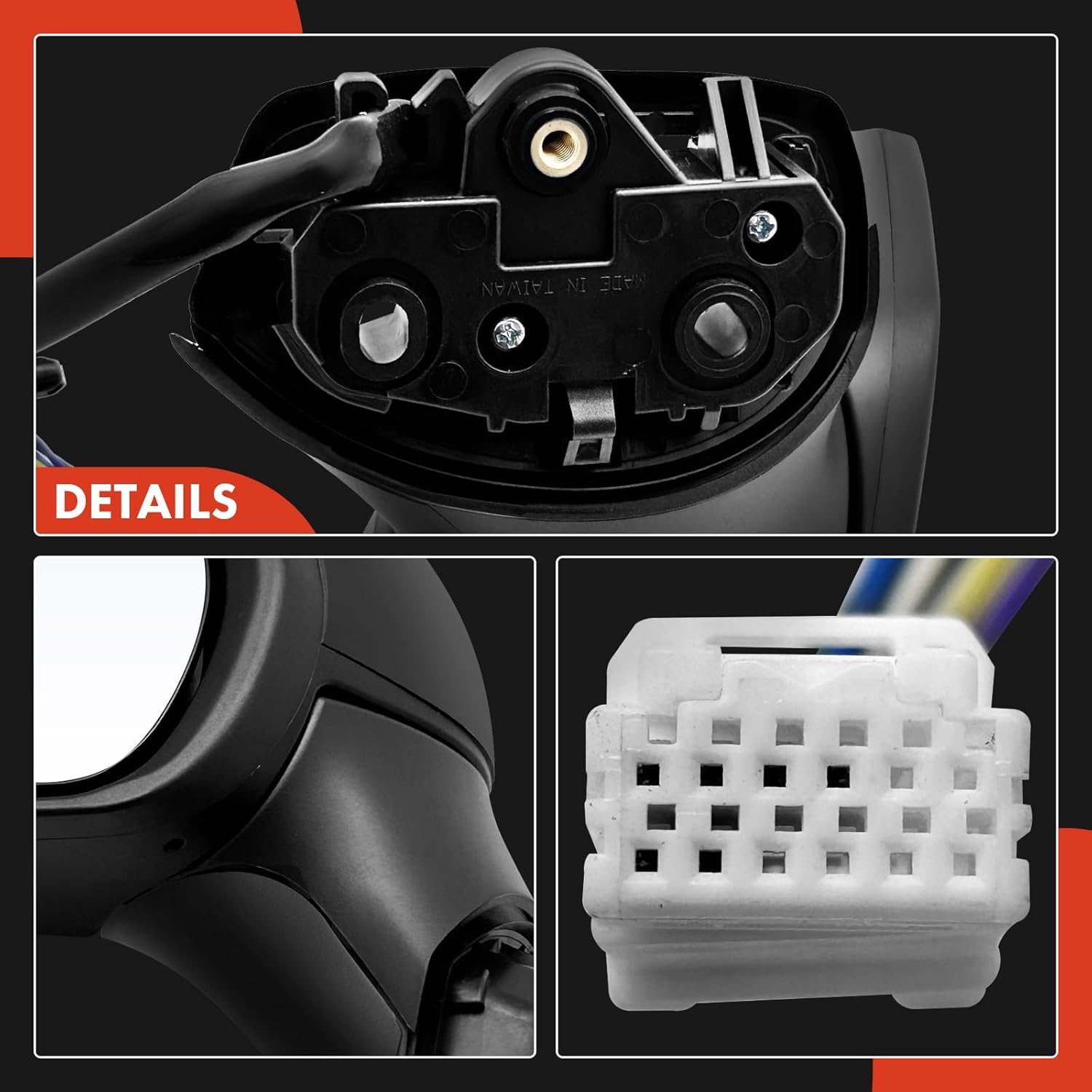 A-Premium Driver Side Power Door Mirror - Compatible with Nissan Versa 2020 2021 2022 - Heated Manual Folding Black Outside Rear View Mirror w/Turn Signal - Replace# 963025EE6A