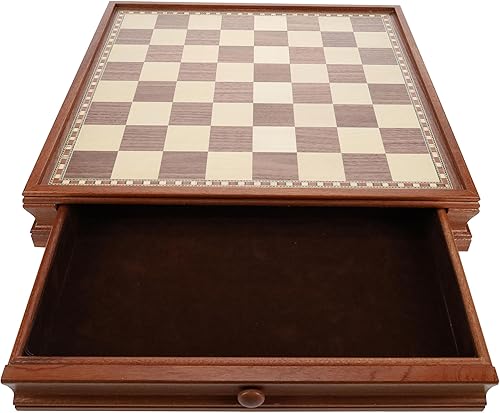 Miniatura 2 de WE Games - Tablero clásico de ajedrez y damas, piezas de damas con cajones de almacenamiento, 15 pulgadas, sin piezas de ajedrez