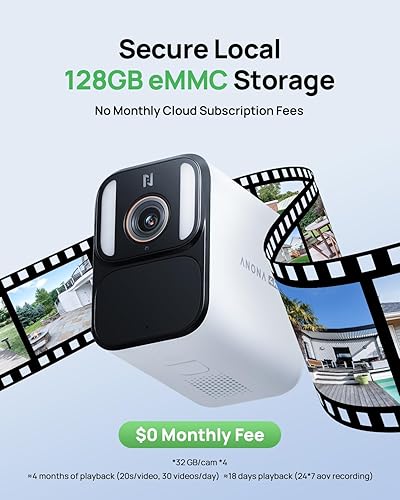 Miniatura 6 de Anona Aurora - Cámaras de seguridad solar 4K inalámbricas para exteriores, alimentación permanente con panel solar, visión nocturna a color de 8 MP,