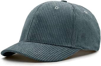 1.97 Short Brim Stretch Fitted Baseball Caps Corduroy Structured Cap for Men and Women Curved Brim Trucker Hat K412