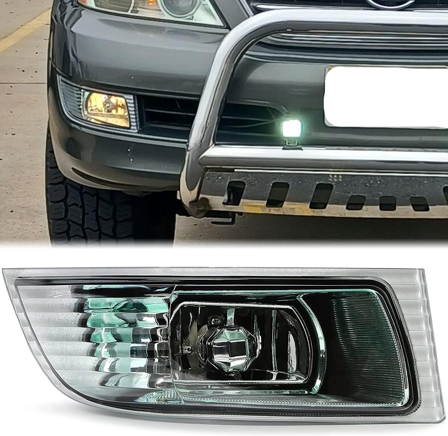 HECASA Fog Light Compatible with 2003-2009 Lexus GX470 Front Right Bumper Passenger Fog Lamp w/Bulb Replacement for 81211-60160, LX2593105