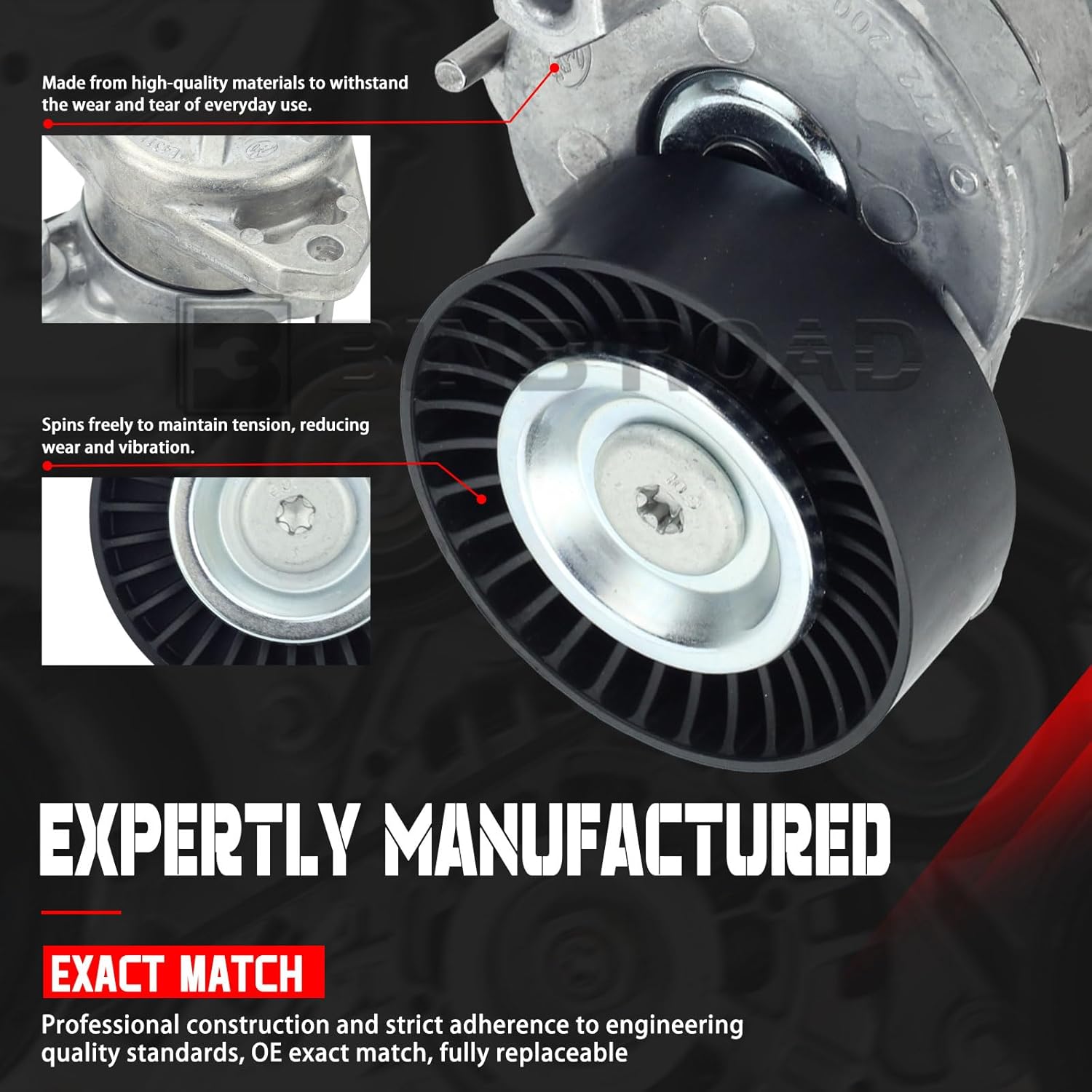 Drive Belt Tensioner Pulley 2722000270 Compatible with Mercedes Benz C300 E350 E550 S400 S550 R350 ML350 SLK350 M272