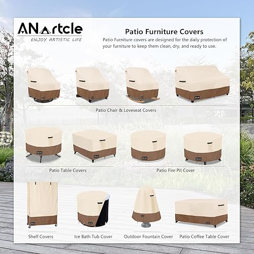 Miniatura 2 de ANartcle Funda para sofá biplaza de patio de 2 plazas, 58 pulgadas de ancho x 33 pulgadas de profundidad x 31 pulgadas de alto, fundas para sofá de