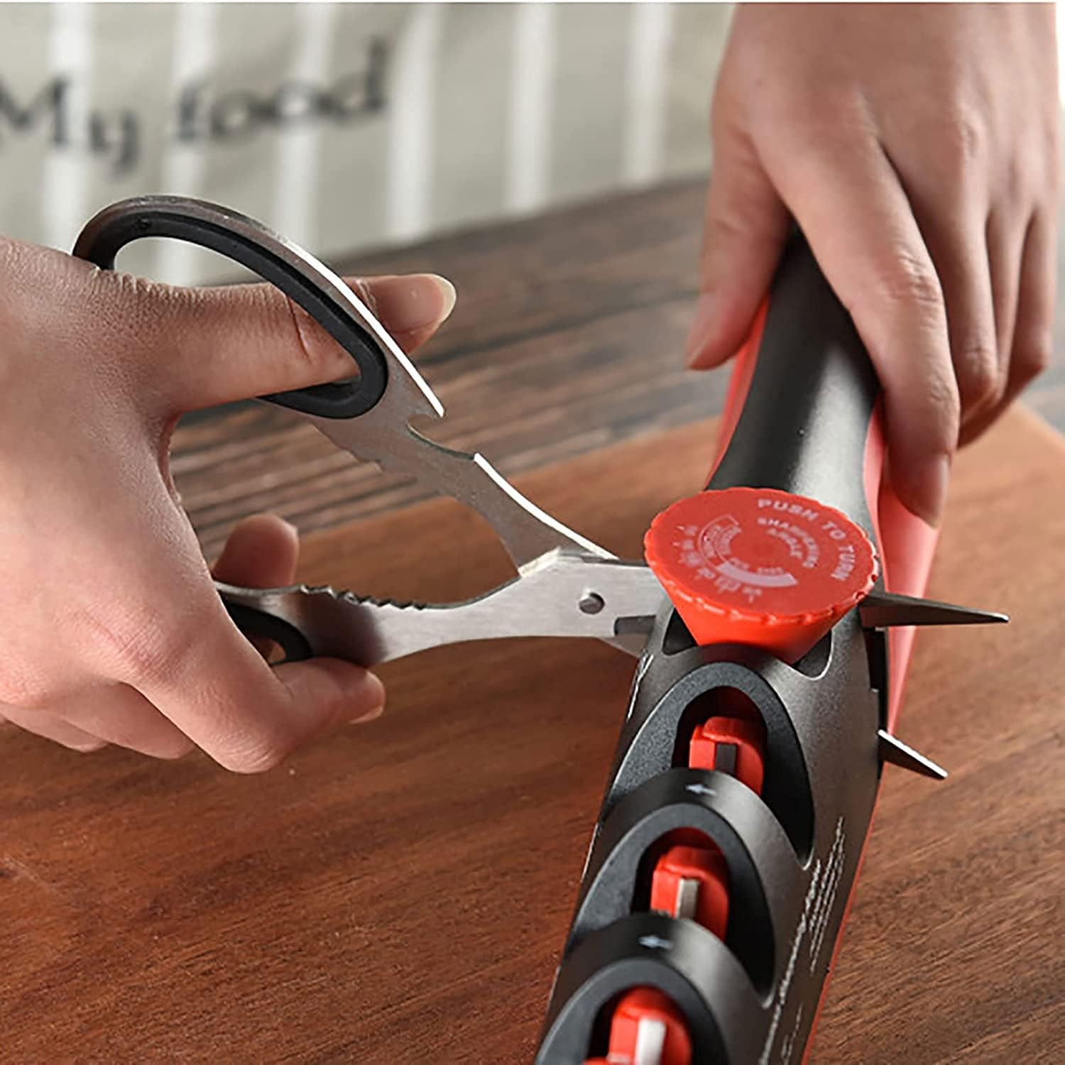 4-in-1 Kitchen Knife Accessories 3-Stage Knife Sharpener Helps Repair Restore Polish Blades Multi-Function Quick Knife Sharpener (Color : Black)