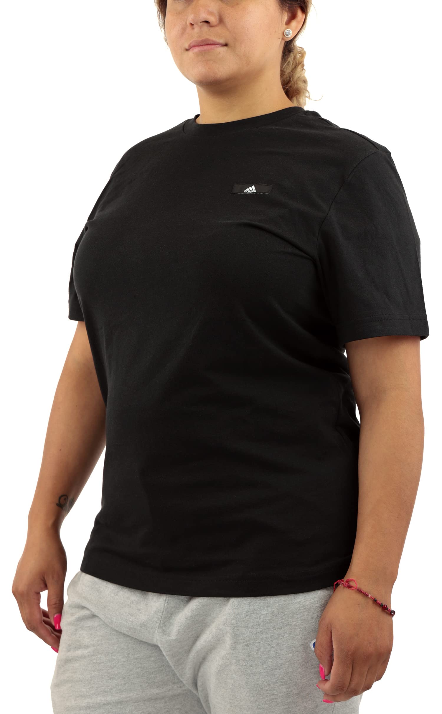 adidas Women's Label Short Sleeve T-Shirt, Black, Medium