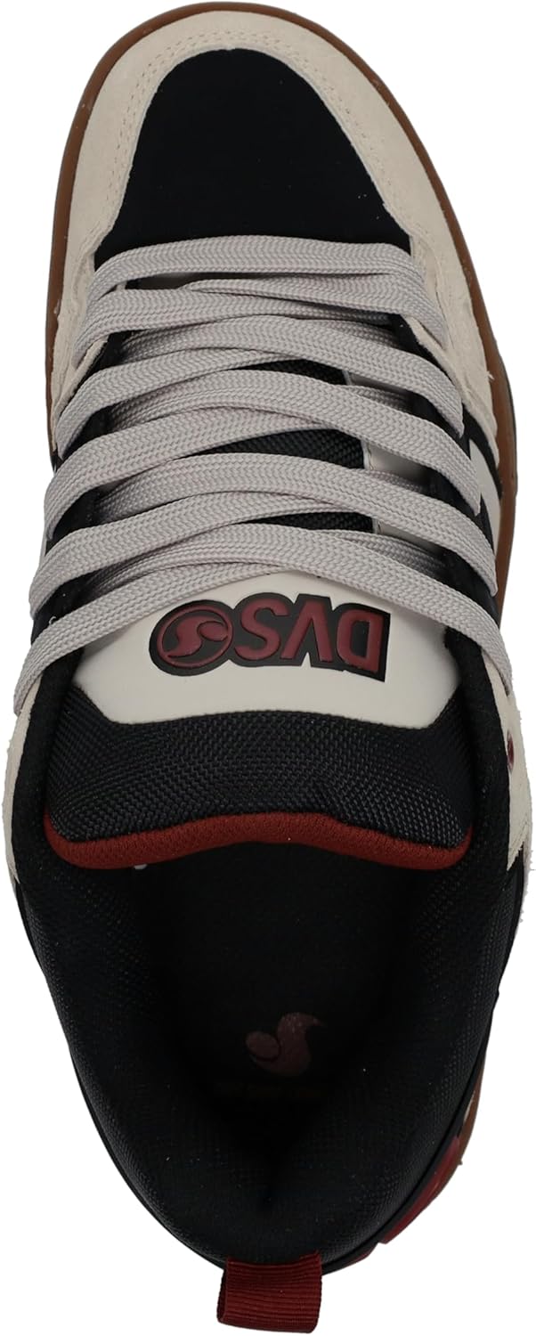 DVS Men's Skate Shoe, Silver/Grey/Black/Ruby W, 4